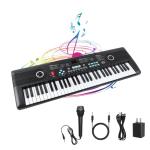 61 Keys Piano Keyboard, Electronic Digital Piano with Built-in Speaker Microphone, Portable Keyboard Gift Teaching for Beginners, Electric Piano for Kids, Birthday Gift for Children