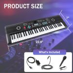 61 Keys Piano Keyboard, Electronic Digital Piano with Built-in Speaker Microphone, Portable Keyboard Gift Teaching for Beginners, Electric Piano for Kids, Birthday Gift for Children