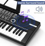 61 keys keyboard piano, Electronic Digital Piano with Built-In Speaker Microphone, Sheet Stand and Power Supply, Portable piano Keyboard Gift Teaching for Beginners
