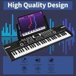 61 keys keyboard piano, Electronic Digital Piano with Built-In Speaker Microphone, Sheet Stand and Power Supply, Portable piano Keyboard Gift Teaching for Beginners