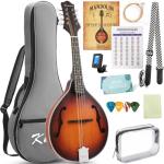 Mandolin Musical Instrument A Style, Acoustic Mandolins Instrument Kit Italian 8 String for Professional Beginners Adults Teens Youth Kids (A Style Acoustic Brown Sunset, 8 String)