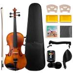 ENO MUSIC 4/4 Full Size Violin Kit for Beginners and Adults with Violin Rosin Bow and Hard Case All the Stringed Musical Instruments Accessories Included