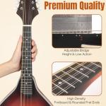 Mandolin Musical Instrument A Style, Acoustic Mandolins Instrument Kit Italian 8 String for Professional Beginners Adults Teens Youth Kids (A Style Acoustic Brown Sunset, 8 String)