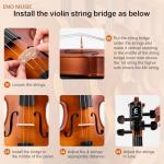 ENO MUSIC 4/4 Full Size Violin Kit for Beginners and Adults with Violin Rosin Bow and Hard Case All the Stringed Musical Instruments Accessories Included