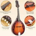 Mandolin Musical Instrument A Style, Acoustic Mandolins Instrument Kit Italian 8 String for Professional Beginners Adults Teens Youth Kids (A Style Acoustic Brown Sunset, 8 String)