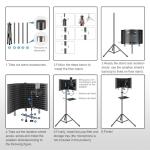 Professional Studio Recording Microphone Isolation Shield, Pop Filter,High density absorbent foam is used to filter vocal. Suitable for Blue Yeti and other condenser microphones (AO-504 With Stand)