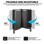 Professional Studio Recording Microphone Isolation Shield, Pop Filter,High density absorbent foam is used to filter vocal. Suitable for Blue Yeti and other condenser microphones (AO-504 With Stand)