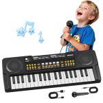 Upgraded Kids Piano Keyboard – 37 Keys Toddler Keyboard with Microphone Learning Instrument Musical Toys for 3 4 5 6 Boys Girls Birthday Gift, Black