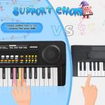 Upgraded Kids Piano Keyboard – 37 Keys Toddler Keyboard with Microphone Learning Instrument Musical Toys for 3 4 5 6 Boys Girls Birthday Gift, Black