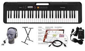 Casio CT-S200BK EPA 61-Key Premium Keyboard Package with Headphones, Stand, Power Supply, 6-Foot USB Cable and eMedia Instructional Software, Black