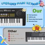 Upgraded Kids Piano Keyboard – 37 Keys Toddler Keyboard with Microphone Learning Instrument Musical Toys for 3 4 5 6 Boys Girls Birthday Gift, Black