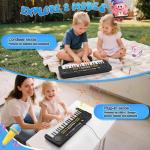 Upgraded Kids Piano Keyboard – 37 Keys Toddler Keyboard with Microphone Learning Instrument Musical Toys for 3 4 5 6 Boys Girls Birthday Gift, Black