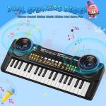 Upgraded Kids Piano Keyboard – 37 Keys Toddler Keyboard with Microphone Learning Instrument Musical Toys for 3 4 5 6 Boys Girls Birthday Gift, Black
