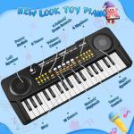 Upgraded Kids Piano Keyboard – 37 Keys Toddler Keyboard with Microphone Learning Instrument Musical Toys for 3 4 5 6 Boys Girls Birthday Gift, Black