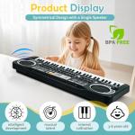 61 Key Piano Keyboard, Electronic Digital Piano for Kids Beginner with Microphone, 16 Tones, 6 Demos, 10 Rhythms, Recording, Keyboard Piano for Boys and Girls’ Christmas/Birthday Gift