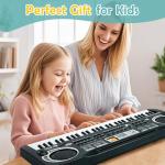 61 Key Piano Keyboard, Electronic Digital Piano for Kids Beginner with Microphone, 16 Tones, 6 Demos, 10 Rhythms, Recording, Keyboard Piano for Boys and Girls’ Christmas/Birthday Gift