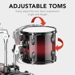 Best Choice Products 5-Piece Full Size Complete Adult Drum Set w/Cymbal Stands, Stool, Drum Pedal, Sticks, Floor Tom - Dark Cherry Sunburst