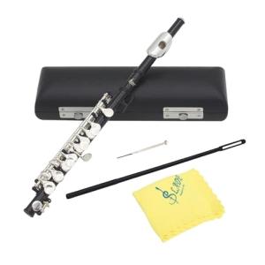 Luwecf C Key Piccolo Lightweight Easy to Play Woodwind Instrument 16 Hole Flute for Stage Performance Practice Classroom Beginner, Black
