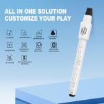 EX Electric Digital Wind Instrument, Electric Saxophone, with 12 Tones, 3 Fingering Modes, 3-Octave Range, Auto Vibrato & Transpose, Bluetooth MIDI & Rechargeable, White