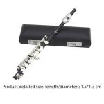 Luwecf C Key Piccolo Lightweight Easy to Play Woodwind Instrument 16 Hole Flute for Stage Performance Practice Classroom Beginner, Black