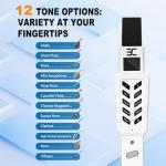 EX Electric Digital Wind Instrument, Electric Saxophone, with 12 Tones, 3 Fingering Modes, 3-Octave Range, Auto Vibrato & Transpose, Bluetooth MIDI & Rechargeable, White