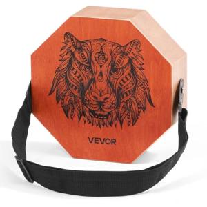 VEVOR Three-tone Cajon, Portable Travel Cajon Box Drum with Internal Guitar Strings Unique Birch Wood Drum Musical Instrument for Beginners & Professionals, 11.6 x 11.6 x 4 in
