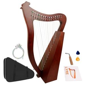 VixxNoxx Lyre Harp, 23 Inches 15-String Zelkova Lyra Harp Kit, Stringed Musical Instruments with Tuning Wrench Gig Bag Instructions Extra Strings for Beginners Adults