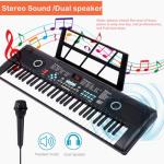 Keyboard Piano 61 Key Music Electric Piano For Kids Beginner W/Dual Speaker Microphone Portable Digital Piano Birthday Christmas Gifts