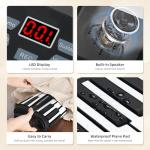 POGOLAB 61 Keys Roll Up Keyboard Piano, Portable Electric Foldable Piano with LED Display, Rechargeable & USB-MIDI Output, Built-in 15 Demos, 128 Tons, 128 Rhythms, Music Gift for Beginners