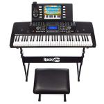 RockJam 61-Key Keyboard Piano Kit with Stand, Stool, Headphones, Keynote Stickers & Lessons