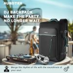AUROTIER DJ Controller Bag for DDJ-FLX4/DDJ 200/DDJ 400/DDJ REV1, Padded DJ Backpack with Multi-pocket for 17 Inch Laptop, Cables, DJ Carrying Mixer Case with Adjustable Strap for DJ Equipment