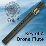 BAFlute Native American Style Drone Flute, 432hz Double Chamber Drone Flute, 3D Printed, Black, Key of A