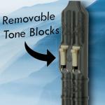 BAFlute Native American Style Drone Flute, 432hz Double Chamber Drone Flute, 3D Printed, Black, Key of A