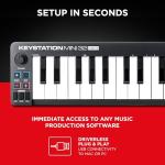 M-AUDIO Keystation Mini 32 MK3 USB MIDI Keyboard Controller with 32 Velocity Sensitive Mini Keys and Recording Software Included