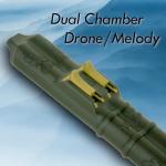 BAFlute Native American Style Drone Flute, 432hz Double Chamber Drone Flute, 3D Printed, Black, Key of A