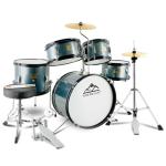 EASTROCK Drum Set, 5 Piece 16" Junior Drum Sets, Youth,Drummer, Beginner Drum Set for 7-12 Years Old with Throne,Cymbal,Pedal,Drumsticks（Gray）