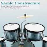 EASTROCK Drum Set, 5 Piece 16" Junior Drum Sets, Youth,Drummer, Beginner Drum Set for 7-12 Years Old with Throne,Cymbal,Pedal,Drumsticks（Gray）