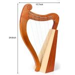 LOMUTY 19-String Lyre Harp with Tuning Wrench Harp Instruments, Lyre Harp is Good Choice for Music Lovers, Beginners and Friends