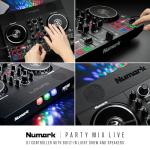 Numark Party Mix Live DJ Controller with Speakers, Lights, 2 Decks, Mixer, Audio Interface and Serato Lite