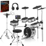 AKLOT Acoustic-Style Electric Drum Set: Independent 16’’ Wooden Bass Drum and 12’’ Snare, Triple-Zone Ride Cymbal, Standalone Hi-Hat, Full Mesh Pads, 460 Sounds, USB MIDI, Throne, Sticks (B-CORE543)