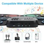 Electronic Drum Set, Marrilley 9 Drum Practice Pad with Headphone Jack, Roll-up Pad Machine Built-in Speaker Drum Pedals Sticks 10 Hours Playtime, Great Holiday Xmas Birthday Gift for Kids