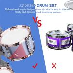 M SANMERSEN Kids Jazz Drum Set - 5 Drums with Stool - Rock Jazz Drum Kit - Musical Enlightenment Educational Toys Gift for Boys Girls