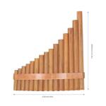 Professional Wooden Panpipe Pan Flute 15 Pipes G Key Woodwind Musical Instrument Pan Pipe Flute (Right Hand)