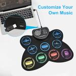 Electronic Drum Set, Marrilley 9 Drum Practice Pad with Headphone Jack, Roll-up Pad Machine Built-in Speaker Drum Pedals Sticks 10 Hours Playtime, Great Holiday Xmas Birthday Gift for Kids