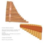 Professional Wooden Panpipe Pan Flute 15 Pipes G Key Woodwind Musical Instrument Pan Pipe Flute (Right Hand)