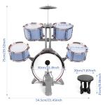 M SANMERSEN Kids Jazz Drum Set - 5 Drums with Stool - Rock Jazz Drum Kit - Musical Enlightenment Educational Toys Gift for Boys Girls