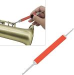 TUOREN Double Head Woodwind Spring Hook for Sax Clarinet Flute Piccolo Comfortable Grip with Anti-Slip Sleeve 1pcs