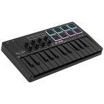 M-VAVE 25 Key USB MIDI Keyboard Controller With 8 Backlit Drum Pads, Bluetooth Semi Weighted Professional dynamic keybed 8 Knobs and Music Production,Software Included (Black)