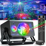 OIEZISRO Party Lights Dj Disco Ball Light, LED Stage Strobe Lights Sound Activated with Remote Control for Xmas Club Bar Parties Holiday Christmas Birthday Wedding Home Decorations