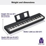 Yamaha 88-Key Weighted Portable Digital Piano Keyboard with Music Rest, Sustain Foot Switch, Built-in Speakers, USB Connectivity, Black (P45B)